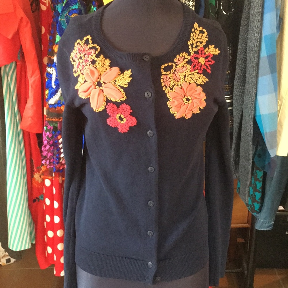 Anthropologie floral cardigan
